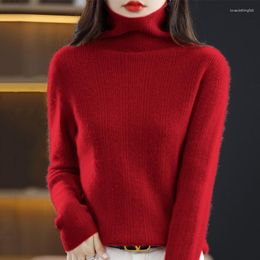 Women's Sweaters Turtleneck Pullover Fall/winter 2023 Cashmere Sweater Women Pure Color Casual Long-sleeved Loose