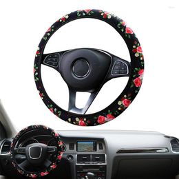 Steering Wheel Covers Flower Cover Floral Car Automotive Seamless Universal For