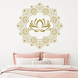 Wall Stickers Mandala Yoga Art Decals Lotus Flower Bohemian Style Bedroom Decor Removable Home Decoration Mural Z266