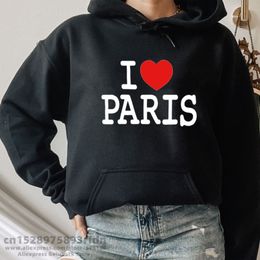 Men's Jackets I Love Paris Women Funny Hoodie Girl Aesthetic Clothes Autumn and Winter Graphic Hoodie Harajuku Sweatshirt 230911