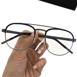 Quality Pure-Titanium Pilot Glasses Frame Eyebrow Halfrim Unisex Double-Bridge No Screw Zero-Pressure51-20Elastic Hinge for Pres case