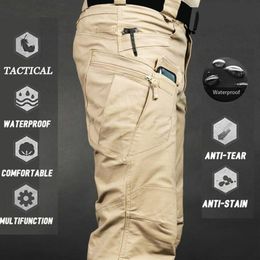 Mens Waterproof Cargo Pants Elastic Multiple Pocket Male Trousers Outdoor Joggers Pant Plus Size Tactical Pants Men264A