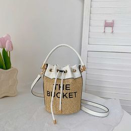 the bucket bag designer crossbody bags women beach bag Luxury Straw Tote Drawstring classic shoulder purse fashion travel handbag