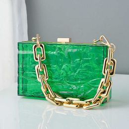 Evening Bags Green Transparent Bag Acrylic Clutch Jell Party Bags for Women 2022 Evening Clutch Luxury Designer Handbags Crossbody Purse