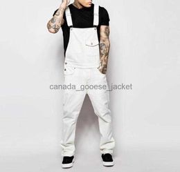 Men's Jeans Jumpsuits Overalls Men Bib Jeans Denim Suspender Romper Trousers Men Streetwear Pockets Sexy Slim Skinny Overall Black White7794982L230911