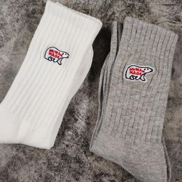 White Grey in stock Socks Women Men Unisex Cotton Basketball Socks2466