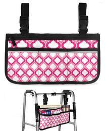 Storage Bags Pink Morocco Wheelchair Bag With Pockets Reflective Strips Armrest Side Electric Scooter Walking Frame Pouch
