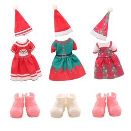 Kawaii Items Fashion Doll Clothes 18 cm Free Shipping Kids Toys Christmas Wear Hat Shoes For Barbie 5.5 Inch Baby Girls DIY Game