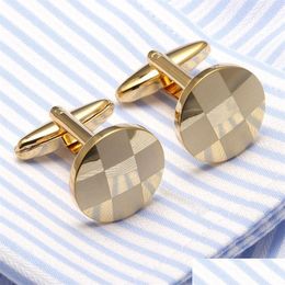 Cuff Links Link Cufflinks For Mens Fashion Designer Luxury Classic Wedding Simple Men Sleeve Shirt Top Quality Drop Delivery Jewellery Dhvzf