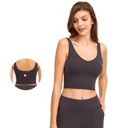 L-2054B Tank Tops Soft Fabric U Back Yoga Bra Solid Colour Sports Bras Shockproof Running Vest Sexy Gym Clothes Women Underwear Wit332r