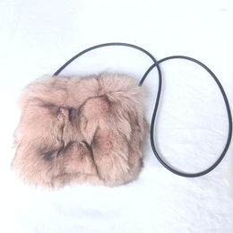 Duffel Bags Women Winter Real Fur Shoulder Bag Fashion Luxury Female Cute Genuine