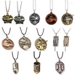 Pendant Necklaces GWTS Game Jewellery World Of Tanks Necklace Metal Leather Link Men Women Choker