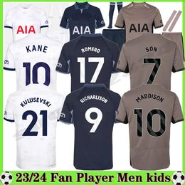 23 24 SpUrS KANE SON RICHARLISON Soccer Jerseys PEDRO PORRO KULUSEVSKI HOJBJERG Away PERISIC DANJUMA ROMERO Football Kit Shirt BENTANCUR Men Kids Set