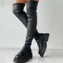 Boots 2023 Brand Female Platform Thigh High Fashion Slim y Heels Over The Knee Boot Party Shoes Woman 230911