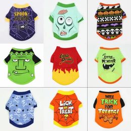Halloween Dogs Shirt Dog Apparel Puppy Pets T-Shirt Ghost Costume Outfits Cute Pumpkin Pup Clothes for Small Doggy Cats Pet 911