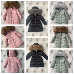 Designer Kids Down Coat Jackets clothes down Coats Kid unisex puffer trench pink coats designer fox fur hooded winter warm duck down jacket windproof baby clothing