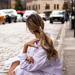 Hair Clips Stonefans Ins Style Tassel Rhinestone Chain Headpiece For Women Bridal Comb Wedding Jewellery Accessories