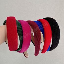 New Fashion Headband For Women Velvet Striped Sponge Hairband Solid Color Headwear For Adult Hair Accessories Winter