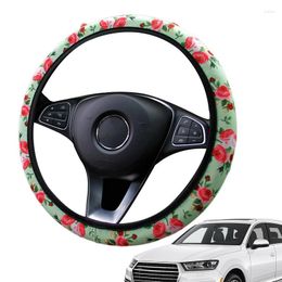 Steering Wheel Covers Rose Cover Flower Protector Seamless Universal Floral Car Automotive For Truck