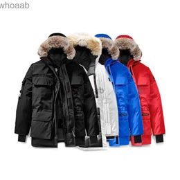 Men's Down Parkas classic men jacket designer down jacket winter jacket canadd thick coat real wolf fur plus size HKD230911