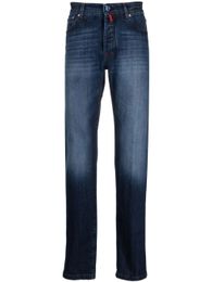 Designer Jeans Men Kiton Faded-effect Straight-leg Jeans Autumn Long Pants for Man New Style Spring Denim Trousers