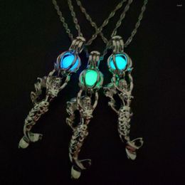 Pendant Necklaces JUNELOVE Luxury Luminous Mermaid Hollow Stone Glow In The Dark Link Chains For Women Fashion Jewellery