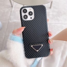 Fashion Designer Phone Cases For IPhone 14 14pro 14plus 13 12 11 Pro Max Xs XR Xsmax Hard Shell Carbon Pattern Leather Cover CYG2391116-3