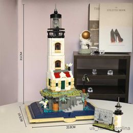 Blocks 1016PCS Lighthouse Book Building Blocks Island Light Tower City Streetscape Model with Light Assembly Toy Kids Gifts R230911