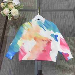 baby clothes kids sweater Colourful halo dyeing design pullover for boy girl Size 100-160 CM fashion round neck child Knitwear Sep05