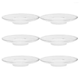 Cups Saucers 6pcs Glass Cup Mats Saucer Mug Pad Decorative Cupcake Plate Dessert Plates