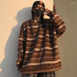 Women's Sweaters Pullovers Women Men Oversize Sweater Plus Size Warm Hip Ulzzang BF Unisex Casual Striped Knit Young Girl Fashion Retro