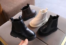 Boots Size 21-30 Kids PU Leather Boot Warm Autumn Winter Children's Shoes Princess Girls Anti Slip Foot Warmer Snow Boots 230911