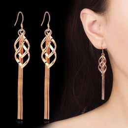 Dangle Earrings Fanqieliu High-quality 925 Silver Needle Jewelry Hollow Leaf Multiple Chains Long Drop For Woman Fashion FQL23547
