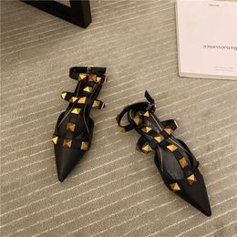 Valention half designer half shoes Flat toe bottomed outer slippers women's shoes style slippers half support shoes Heel T3QHL