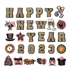 Shoe Parts Accessories Pvc Decoration Buckle Charm Clog Pins Buttons New Year 2023 Charms Gift Drop Delivery Dhg8D