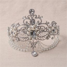 Hair Clips Crowns Tiaras Hairbands Water Drop Shape Frontlet Rhinestones Pageant Wedding Accessories For Bridal Fine Jewellery HG382