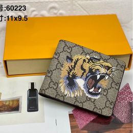 Portafoglio corto da uomo di design animale moda in pelle serpente nero tigre ape porta carte di lusso da donna con confezione regalo Alta qualità AAAA