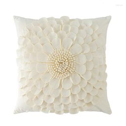 Pillow Pure White Handmade Flower Cover Round Square Light Luxury Covers Decorative Home Pillowcase For Sofa