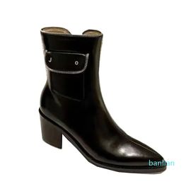 2023 women designer Vintage pocket Western Knight boots classic sexy fashion elegant Pure color style