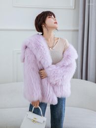 Women's Fur Lapel Woven Coat Imported Real Hair Mid-length Fashion Young Long-sleeved Warm All-match Winter Jacket Trendy