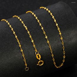 Chains Pure Real 18K Yellow Gold Necklace 1.3mm Width Italian Au750 Women 's Chain 16inch/18inch Upscale Gift