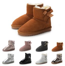 Designer Ankle Half kids Boots Classic Ultra Mini platform snow boot children Shoes fashion Sneakers Shearling Lining Sheepskin boy girl Booties puff eur 22-35