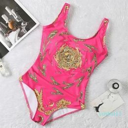 2022- new one-piece printed bikini European red high-end swimsuit Women Swimwear Swim suit Swimwea r Bikinis Set Push UpSwimsuit B241s