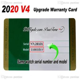 V4 Green No Boxes Custom Made Rollie Warranty Card With Anti-Forgery Crown And Fluorescent Label Gift 116610 126610 Batman Same Se159N