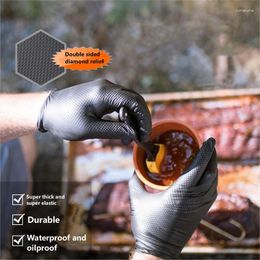 Disposable Gloves Diamond Relief 50Pc Pure Nitrile Rubber Kitchen / El Restaurant Men/women Clean Glove