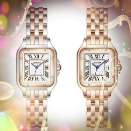 Premium Women Square Roman Dial Watches good looking Quartz Movement Time Clock Luminous Generous Full Stainless Steel Lady busine331N