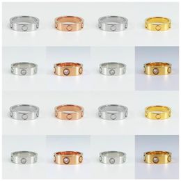 Ring mens ring Diamond luxury Jewellery Titanium steel Gold Silver Rose size 5 6 7 8 9 10 11mm Never fade Not allergic Band designer204I