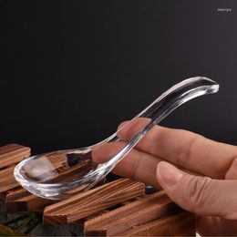 Decorative Figurines Crystal Spoon Bird's Nest Scoop Kitchen Products Lead-Free Transparent Glass Soup Meal Dessert