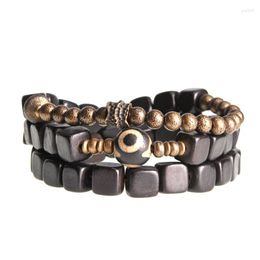 Strand Two Set Suit Ebony Copper Bracelet Oxidised Hammered Charm Dainty Mixed Metal Jewellery Men Women Individual Wrist Accessory