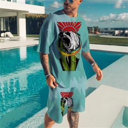 Men's Tracksuits Summer Casual Tracksuit 3D Printed Top Shorts 2-piece Oversized Suit Breathable Holiday Personalised Patterned Clothing